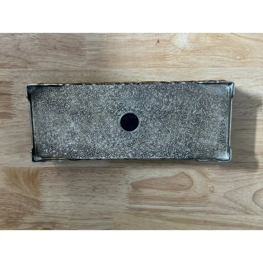 VINTAGE - GODINGER 1992 SILVER PLATED RECTANGULAR JEWELRY BOX WITH SOFT LINING